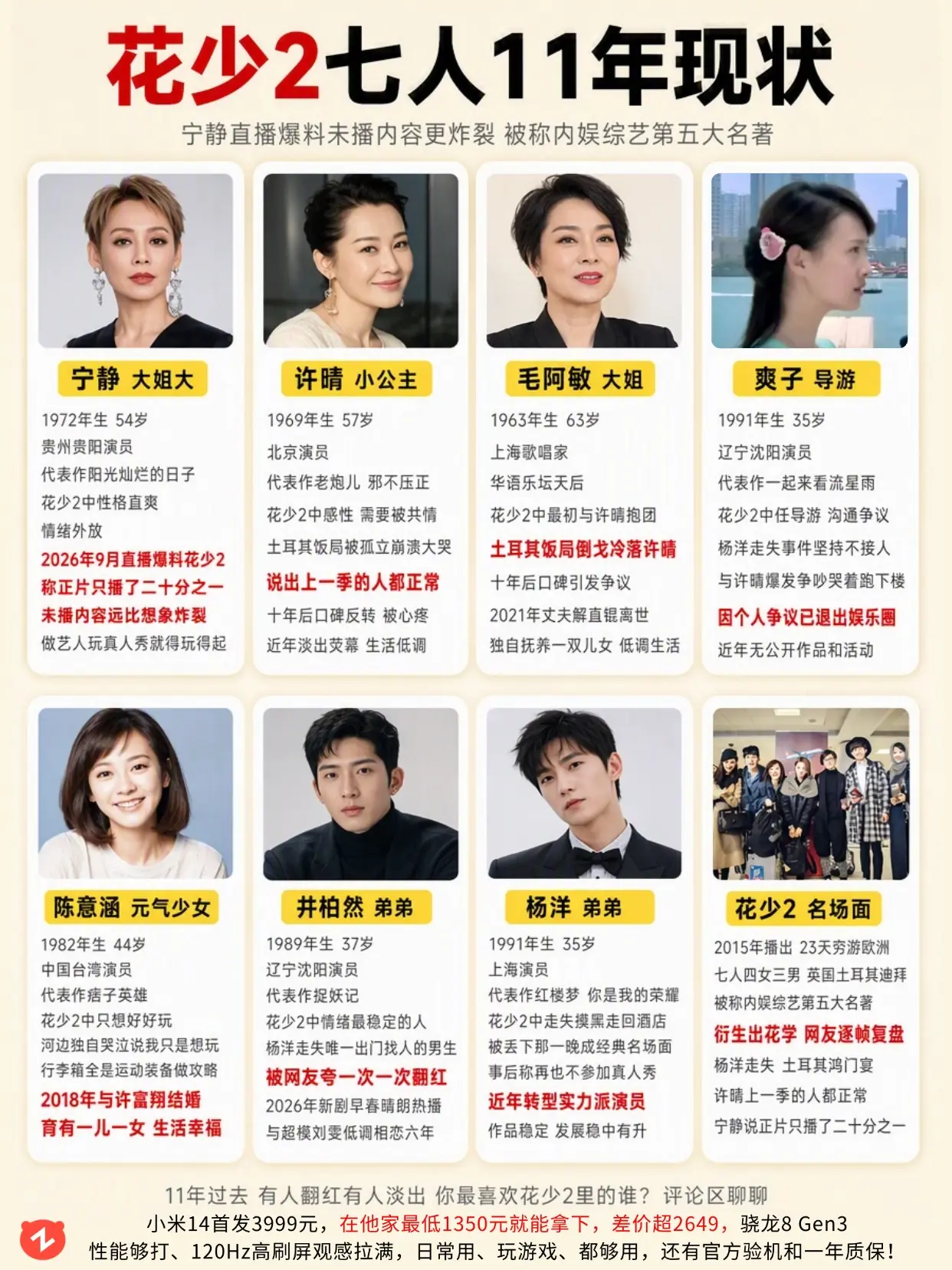 花少2七人11年现状，谁让你意外？