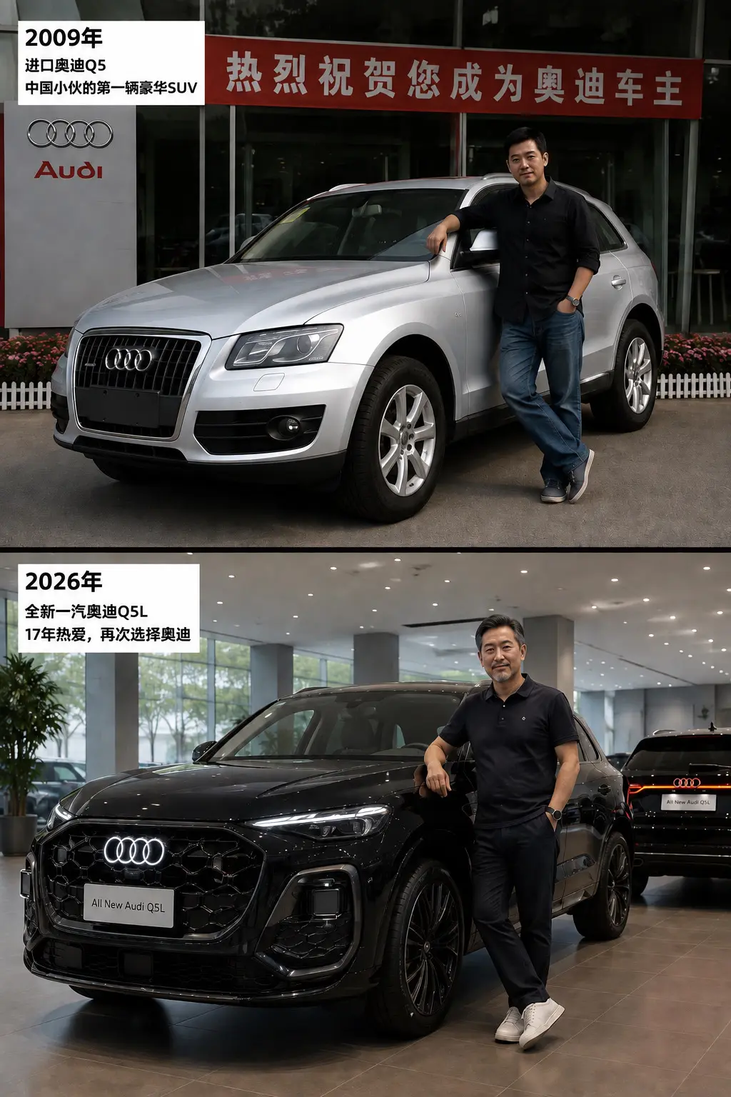 2009年买进口奥迪Q5，17年后换上全新一汽奥迪Q5L，这就是坚持的意义