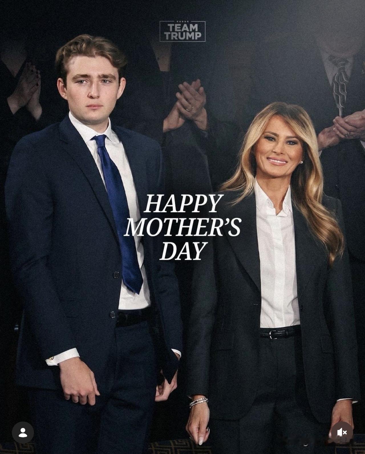 川普發文，祝福母親節快樂🌷總共發了8張相片📷Teamtrump：Happ