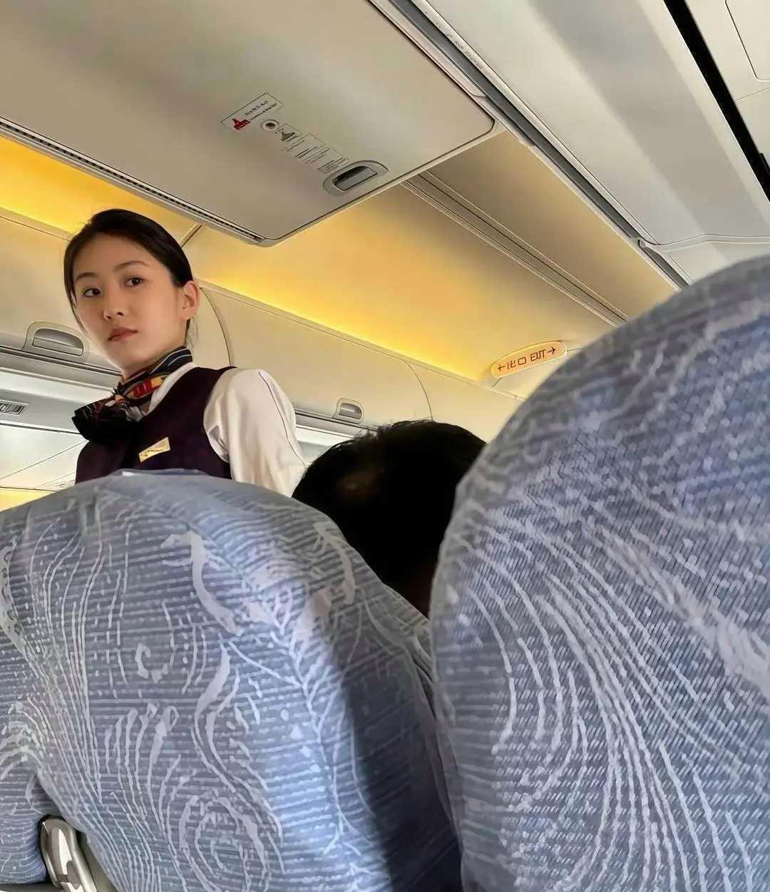 飞机上的一幕，不去当明星真的可惜啦！