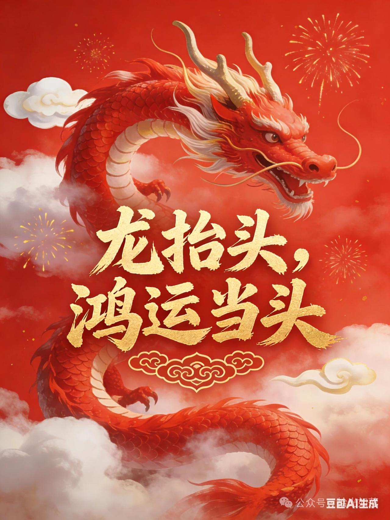 二月二龙抬头，好运开好头明天二月二，龙抬头，好兆头，福运长久。愿这春