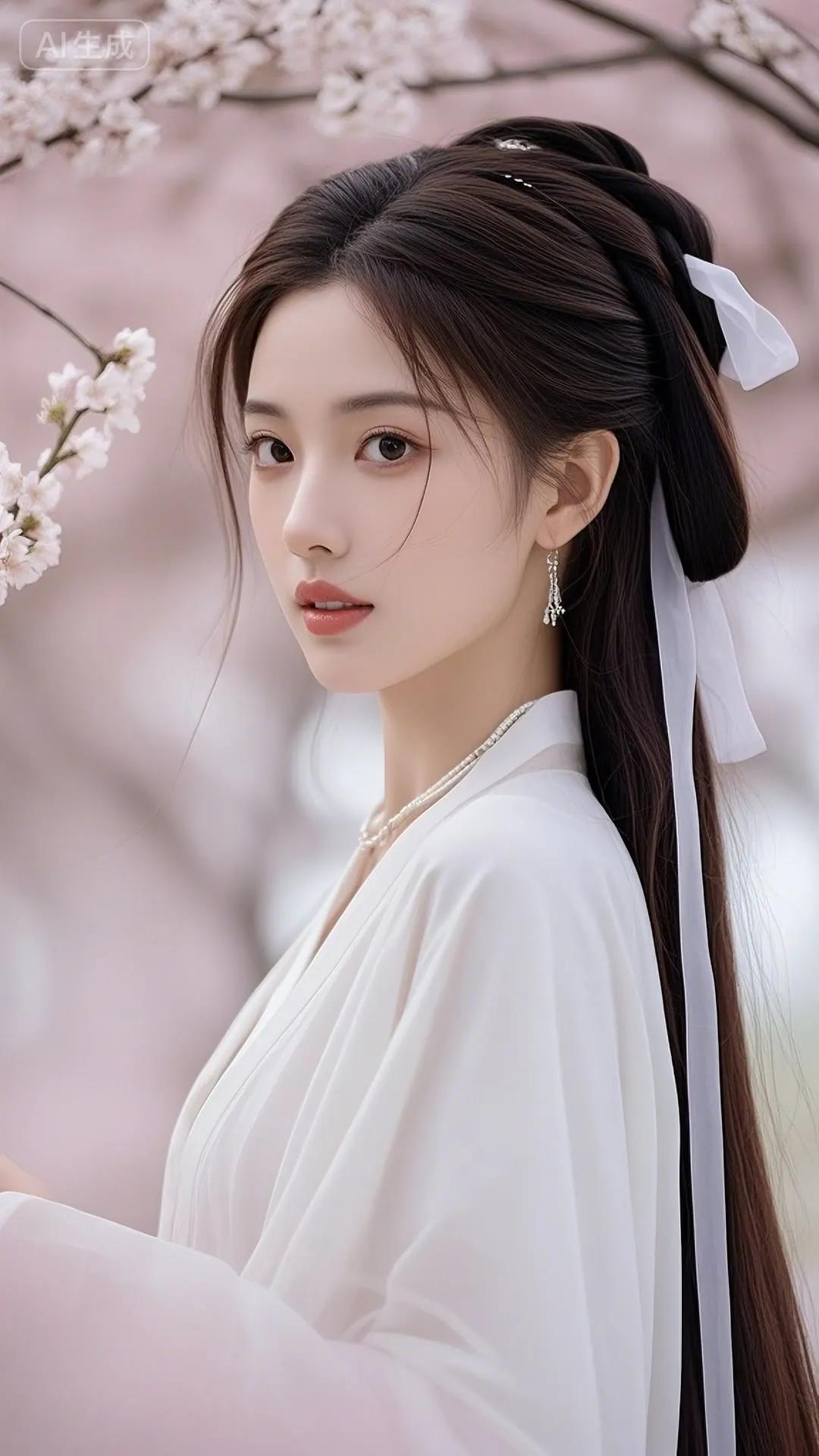 樱花树下，古典美人，温柔似水。