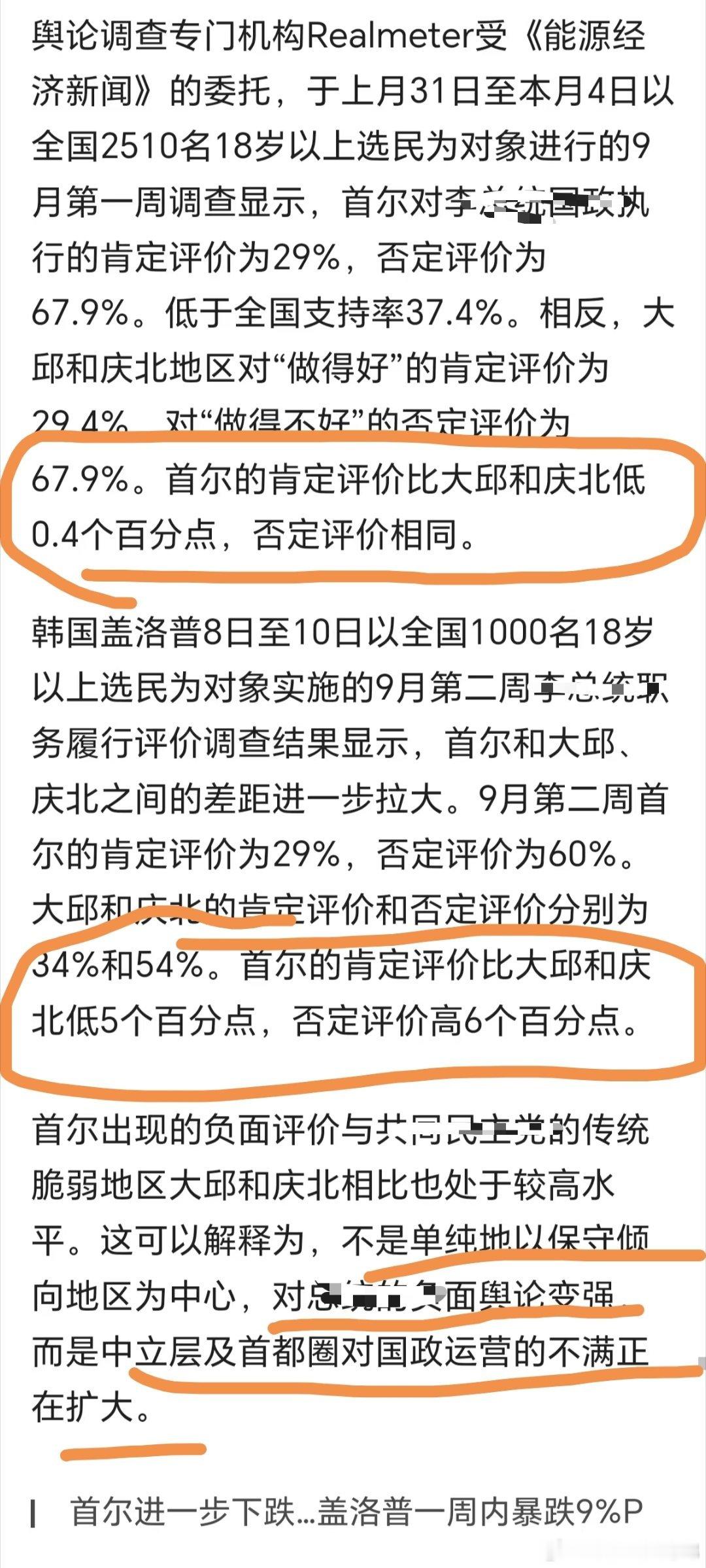 我擦我都不行了，庆北大邱的支持率都比首尔高[笑着哭]这还说啥了李在明你加油吧​