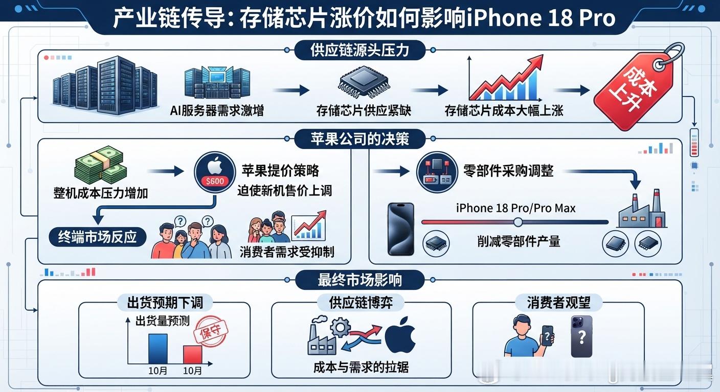 #iPhone18Pro卖不动了#存储芯片成本暴涨的蝴蝶效应终于传导到了终端。据知情人士透露，由于上