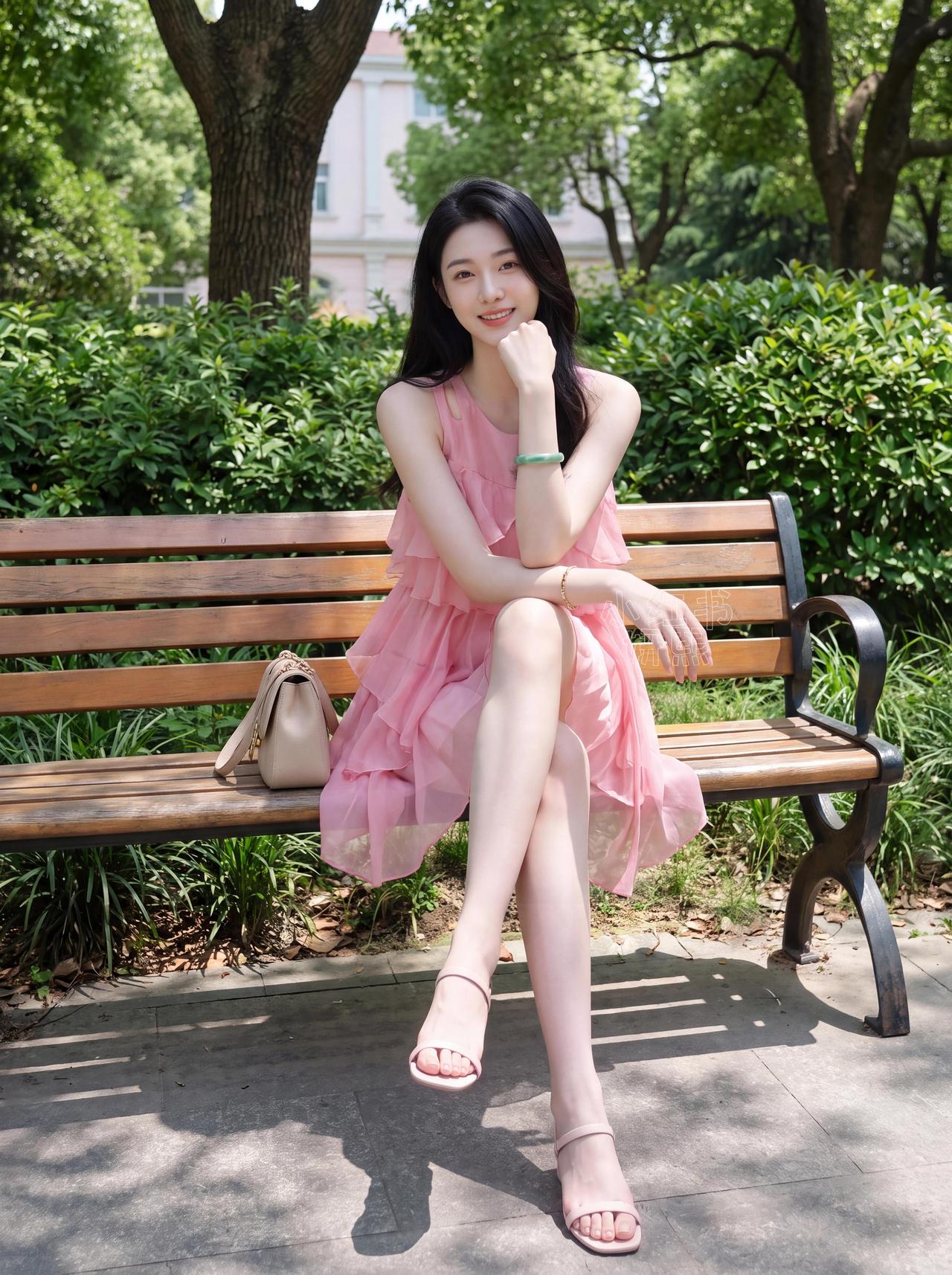 什么样的女人才具有魅力?夏日甜妹战袍✨粉色层叠纱裙淡淡的蜜桃粉，温柔又显白飘