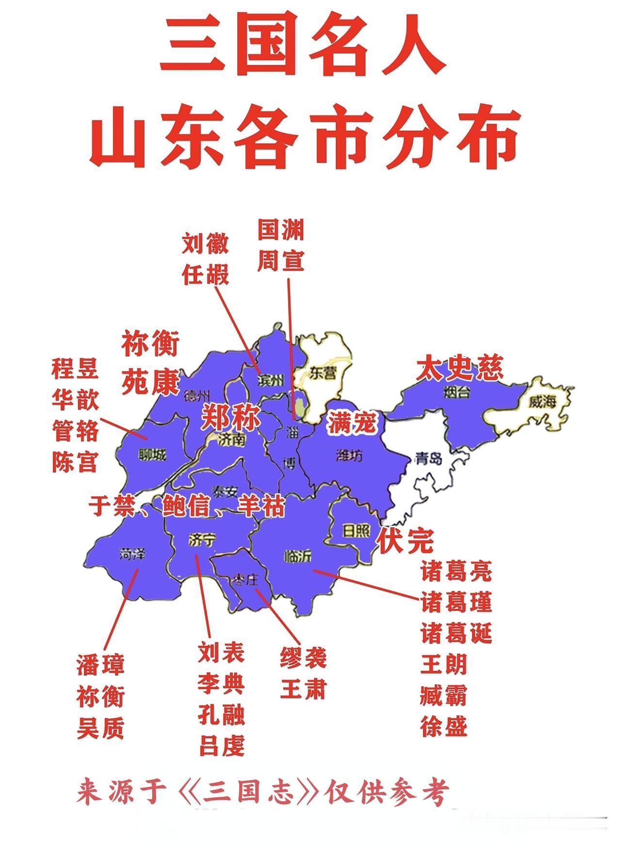 三国名人，山东各地分布诸葛亮和王朗竟然是老乡，他们都是山东省临沂市人...山