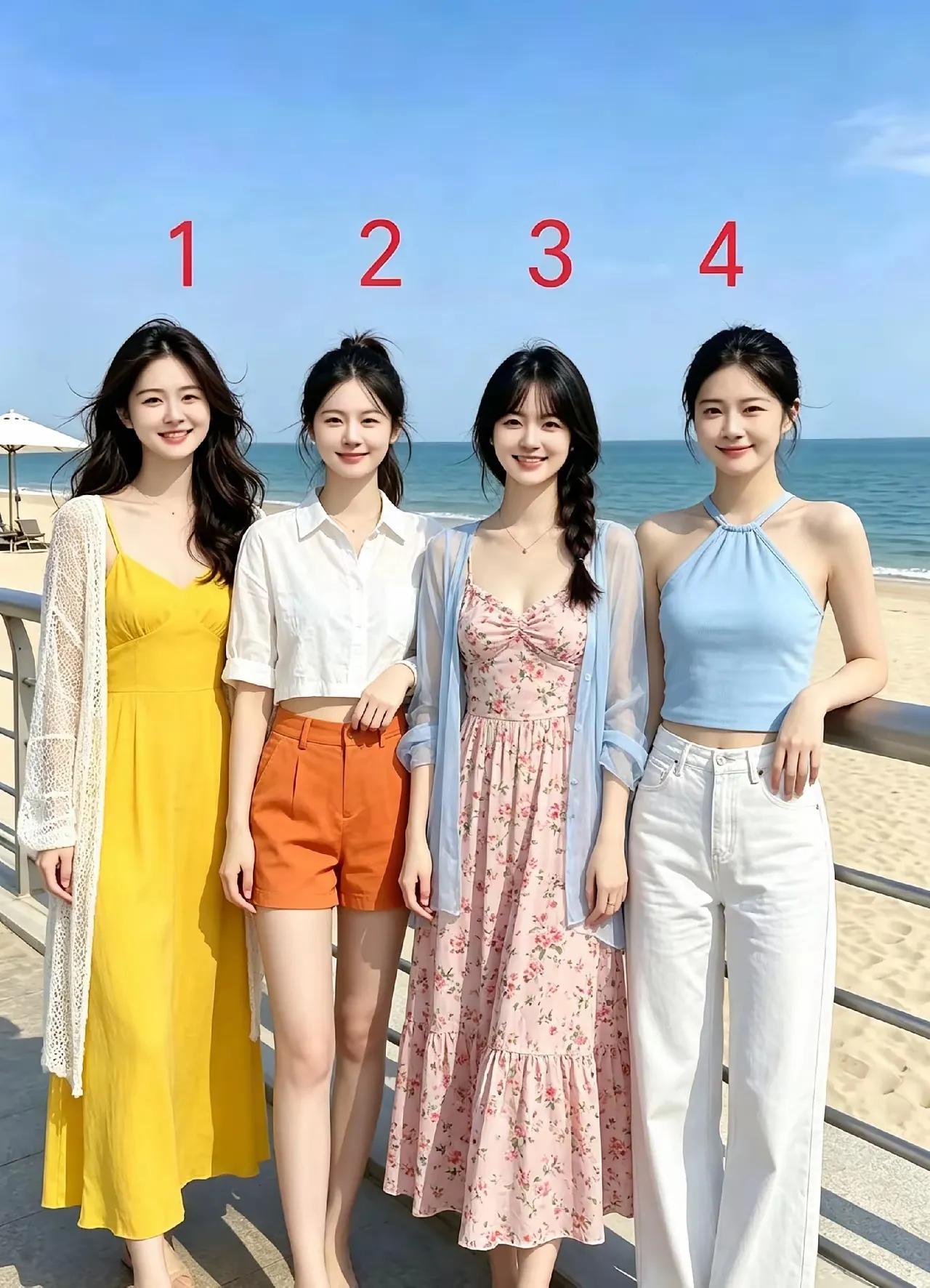 这四位姑娘，不用你准备彩礼，你能把哪一位漂亮姑娘领回家当成宝贝疼呢？我就看中了4