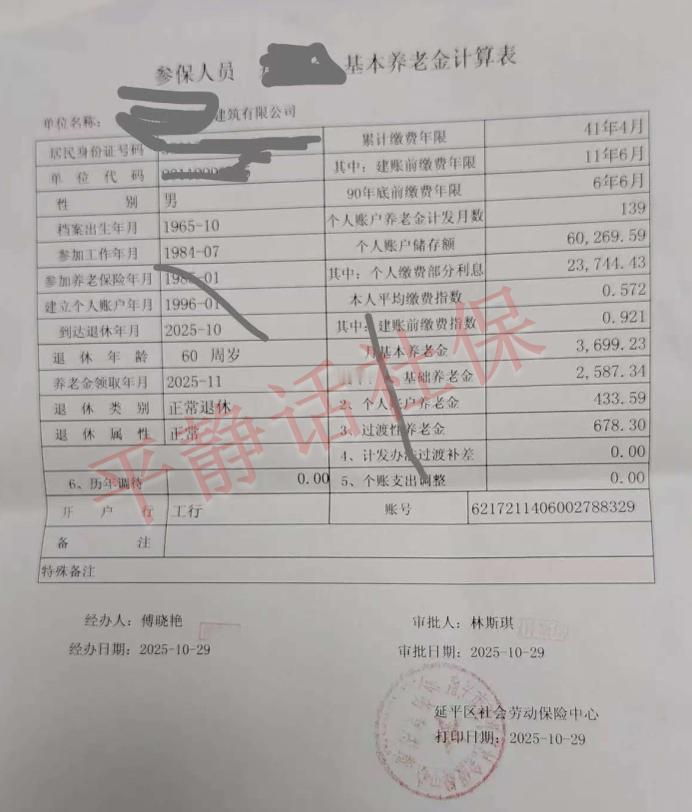 福建养老金！福建2025年计发基数7932元位列第17名，处在中间位置。男，