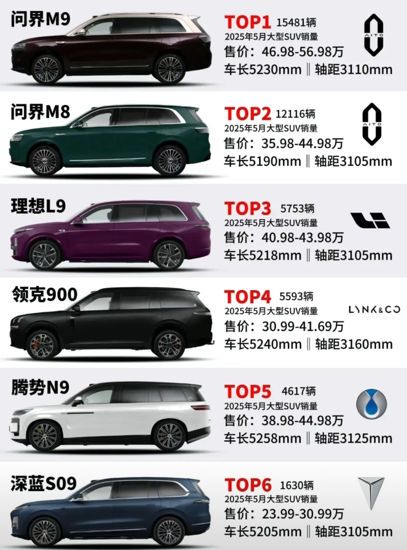 大型SUV你喜欢哪个？5.2米+大型SUV，23.99万-56.98万，越贵越不