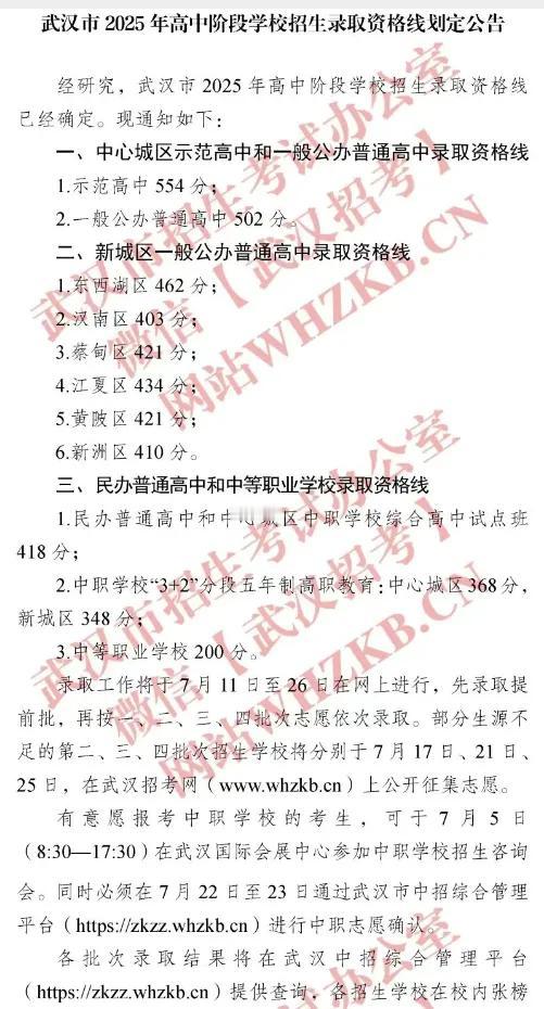 武汉中考分数线划定！中心城区比新城区高了100分！我已准备移民到汉南或新洲了[捂