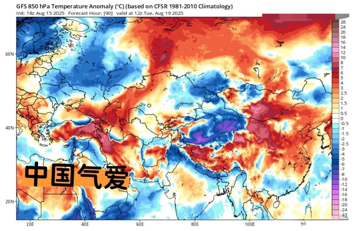 【冷空气观察】gfs预报19日在哈萨克斯坦有冷堆现身。这样一来，西风带引导冷槽东