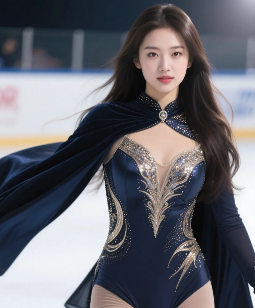 娇俏佳人冰上曼妙身姿美女写真