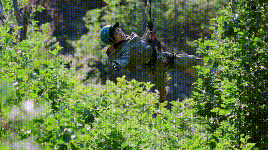 看张雅琪滑绳索好有生命力花儿与少年跟朋友二刷这段，还是会被雅琪的快乐感染！滑绳