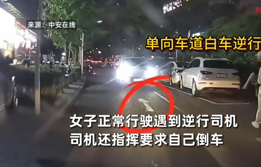 “大快人心！”9月29日，浙江，一女子在单向车道正常行驶，遇到一辆白色汽车逆行，
