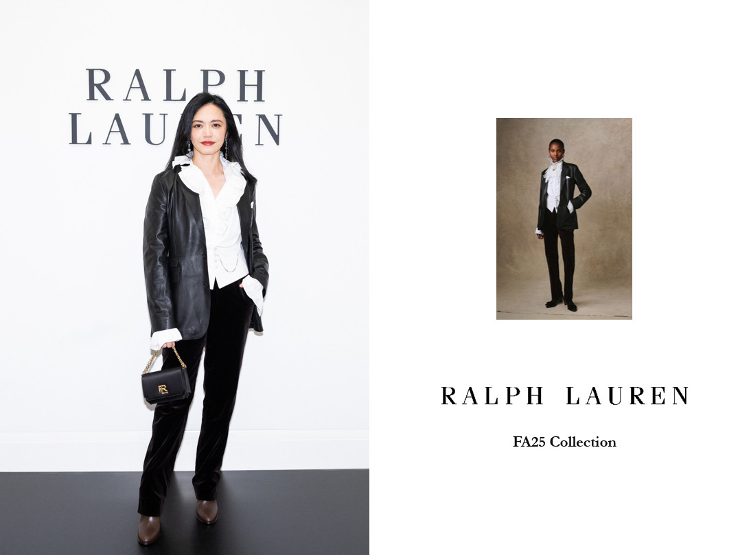 姚晨受邀出席RalphLauren2026春季大秀。利落摩登的看秀造型皮质