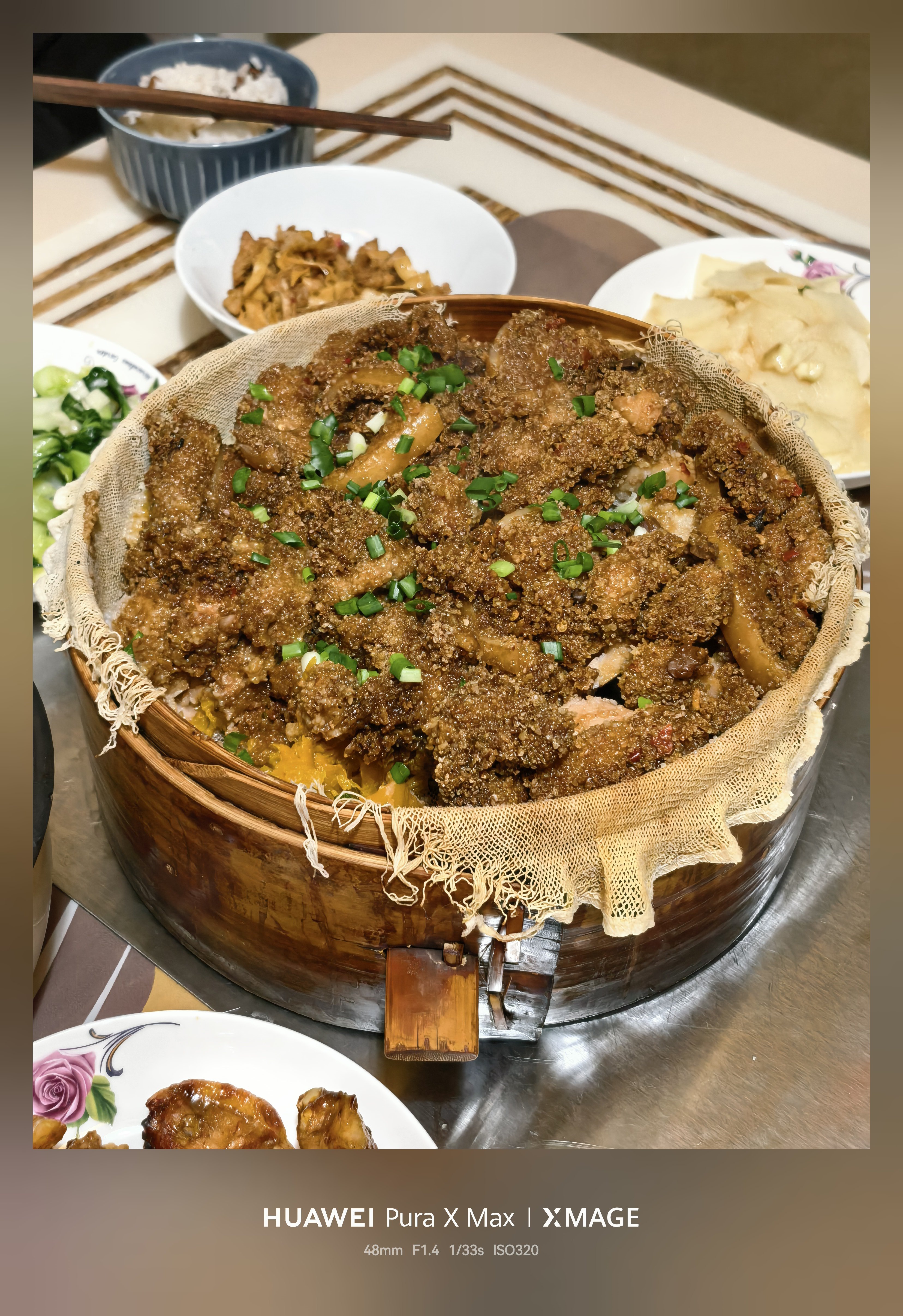 吃饭了~今天妈妈做了粉蒸肉和烤鸡翅​​​
