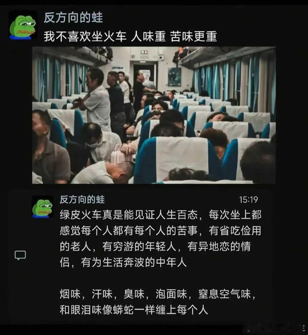 绿皮火车的味道，人生的味道。