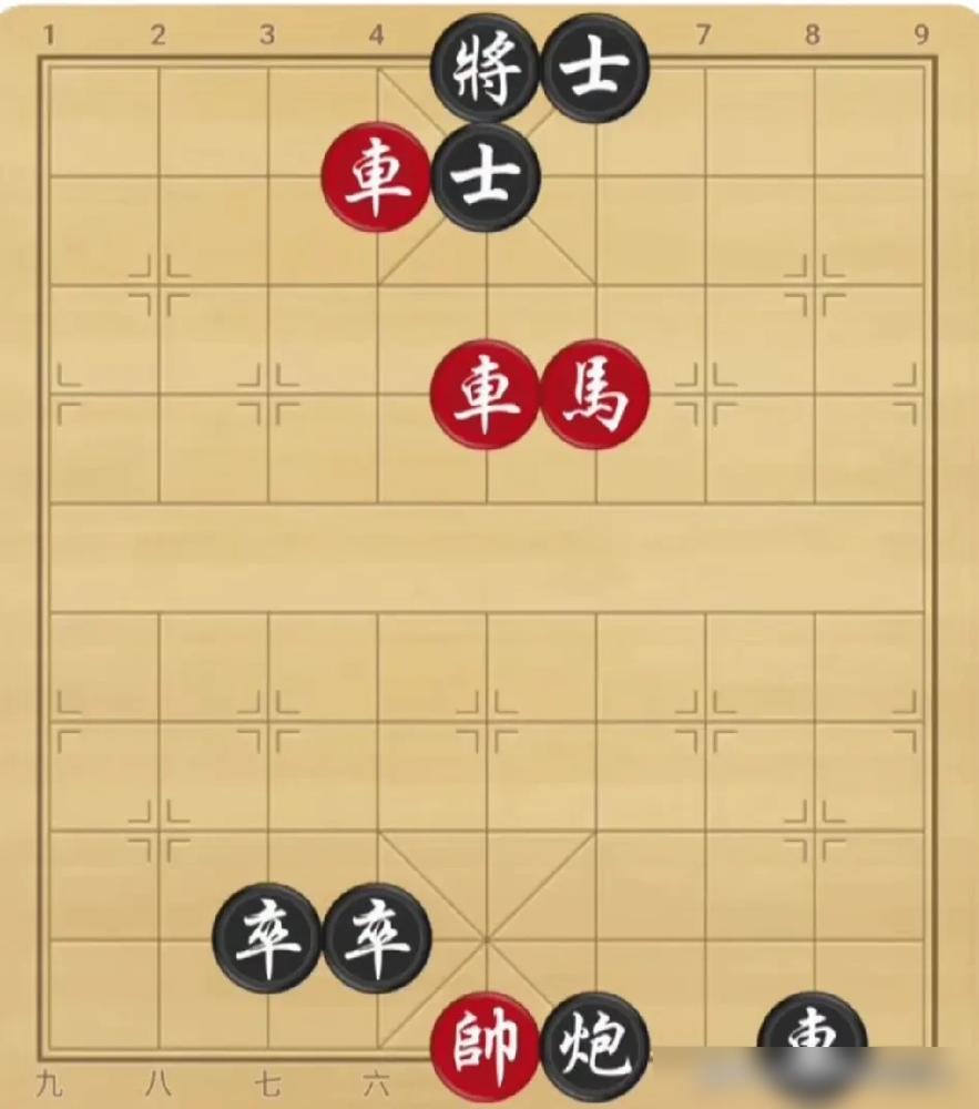 红方眼看要被黑棋抽炮绝杀。红马有卧槽位，但不敢跳，跳进去直接送菜。先弃车