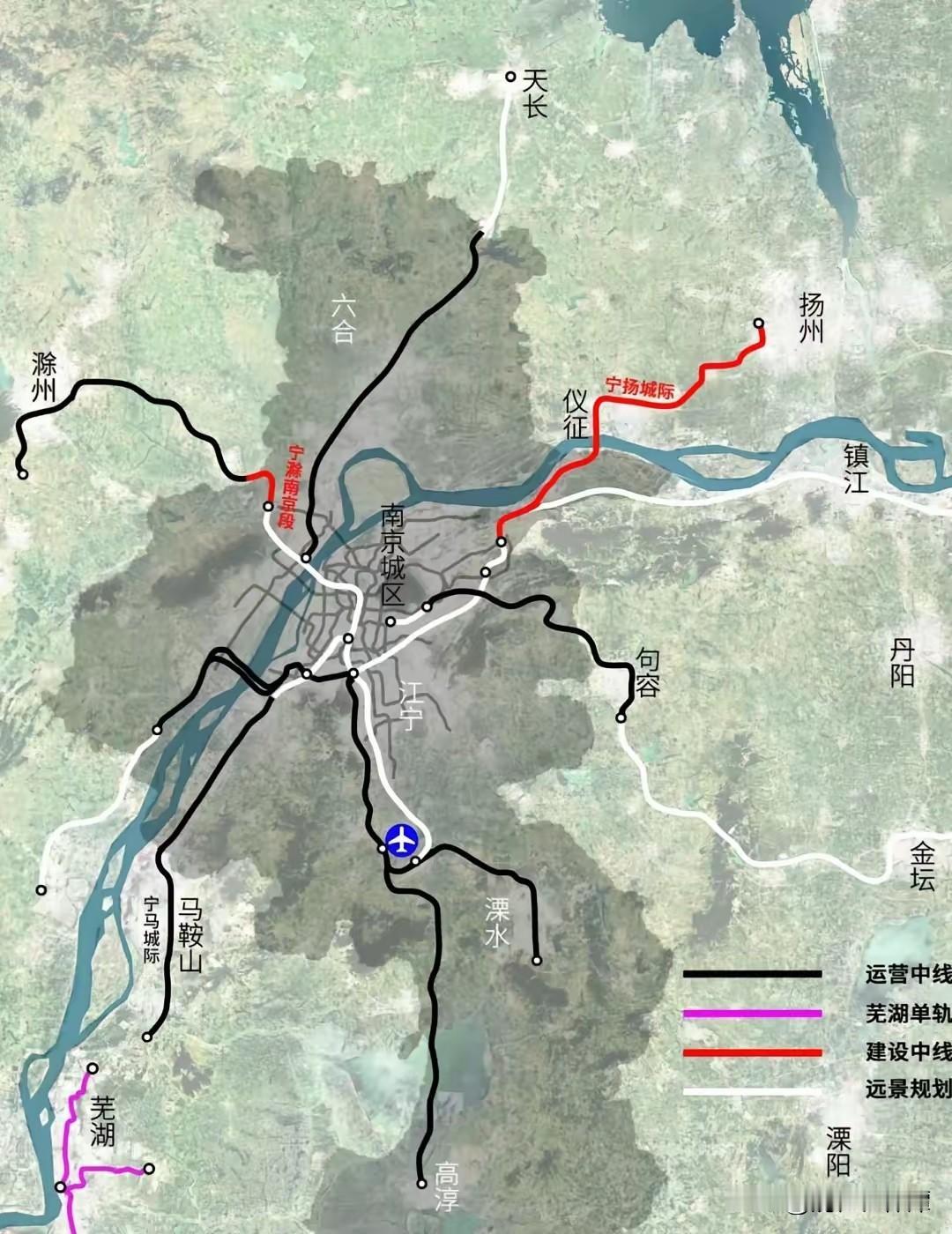 南京厉害！地铁都修到外省去了！如果把城区地铁加密，那妥妥的赶上广州等大城市了！真