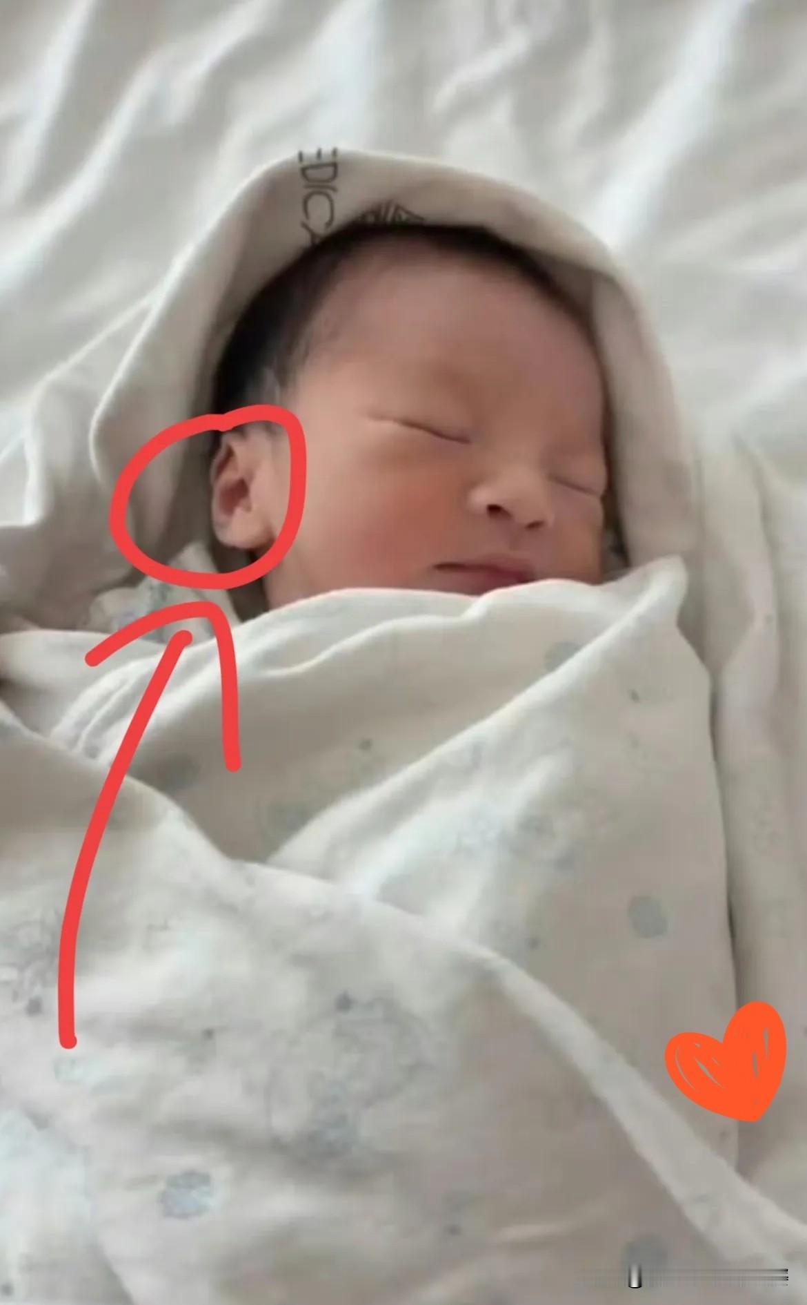 我的老天爷，真的命好不好，出生面相就能看出来。这宝宝一出生就自带福气相，一点没