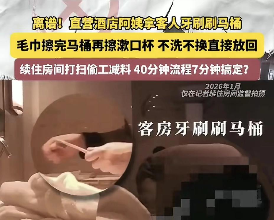 看到一个新闻维也纳酒店保洁被曝用客房牙刷刷马桶🤮我立马做了三个决定，以后住