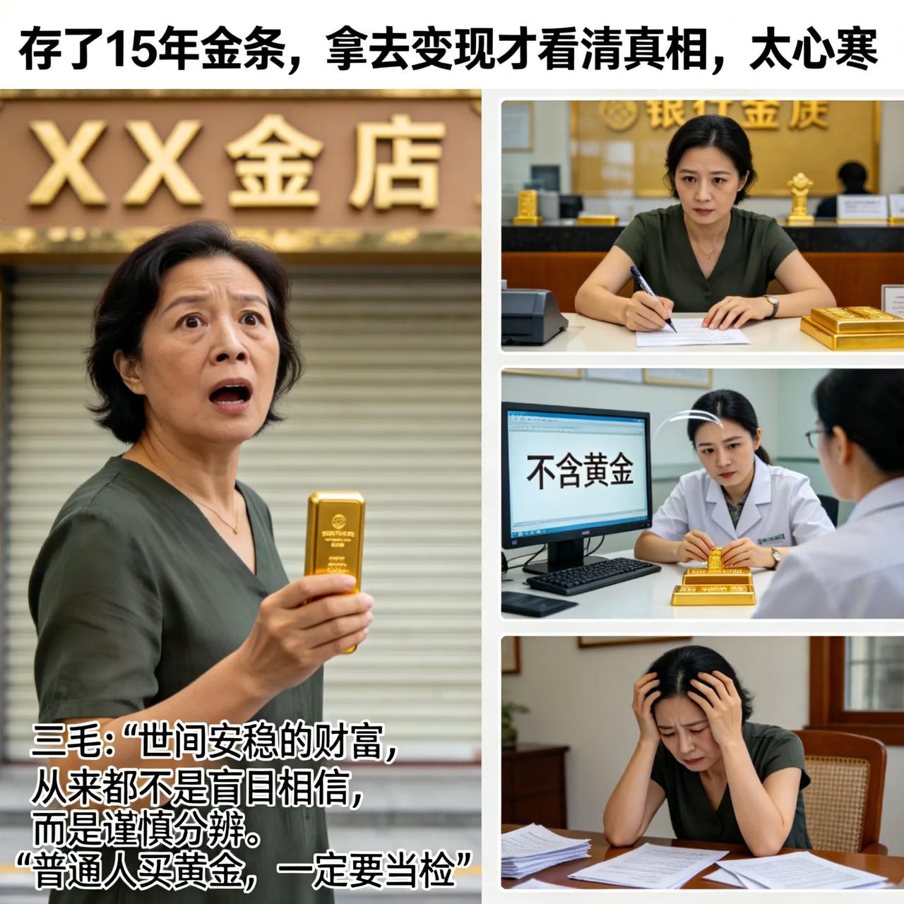 存了15年金条，拿去变现才看清真相，太心寒谁能想到，大家都觉得最稳妥的黄金