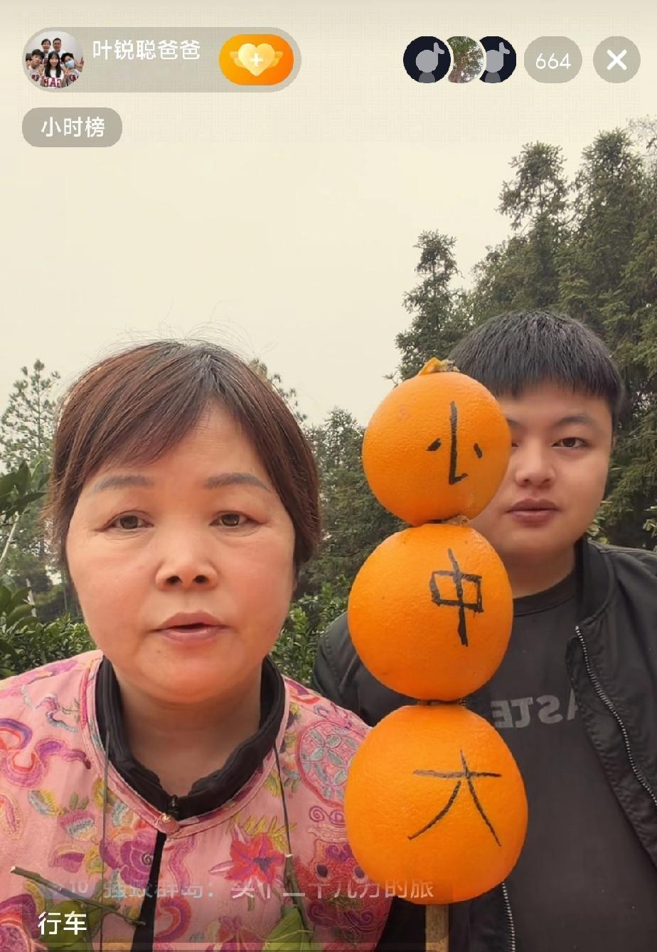 橙子上市的季节，叶锐聪妈妈又来助农了，阴拉拉的天，但是妈妈的热情不减，爸爸的号开