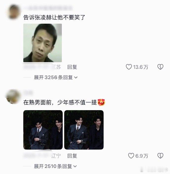网友讨论张凌赫颜值真吹过了，付辛博赢面很大额…