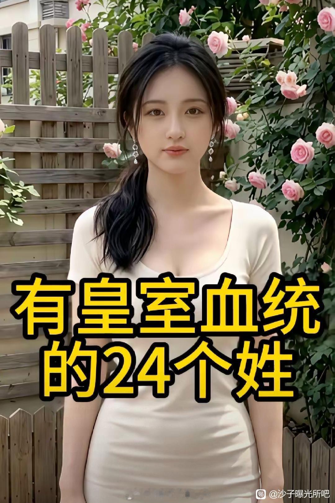 网友发的中国有皇室血统的24个姓，找找有你的姓吗？·1、刘姓，汉朝皇室。·2、李