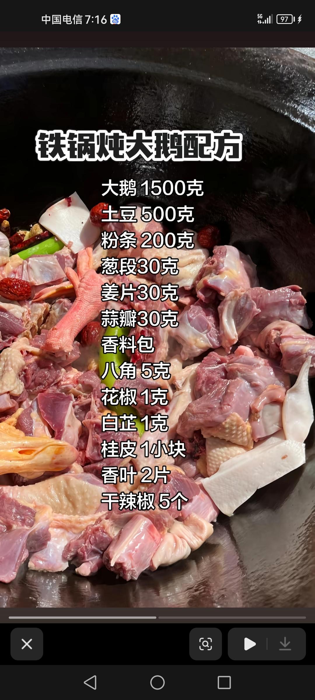铁锅炖大鹅配方，脱脂猪头肉配方，牛杂煲配方