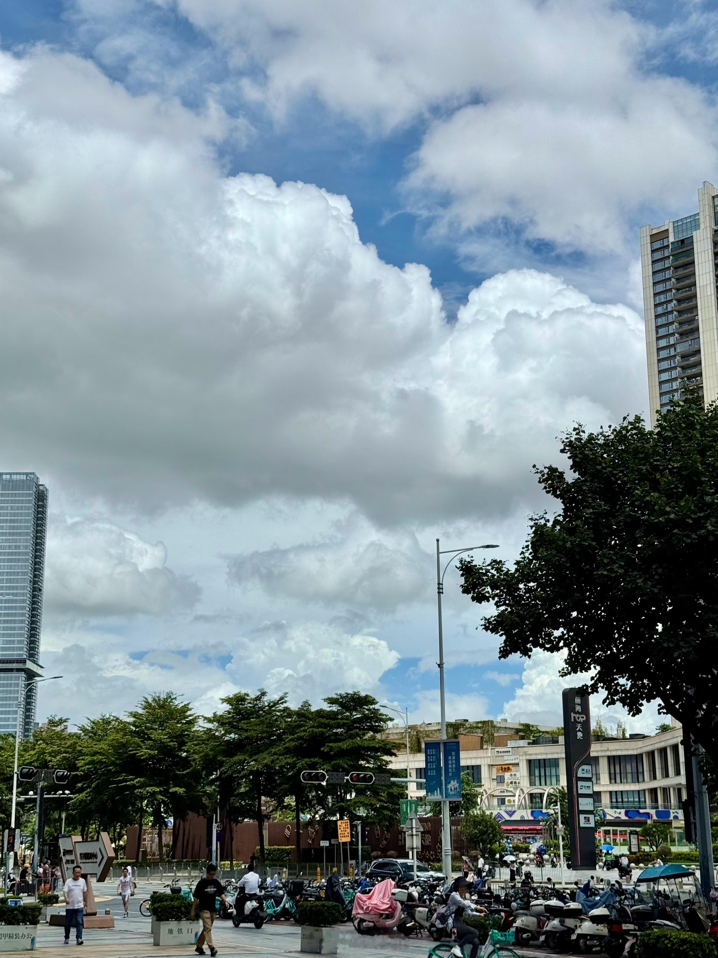 深圳这神奇天气，上班的时候大暴雨，这会儿又暴晒[捂脸哭]大暴雨特大暴雨要来了人上班