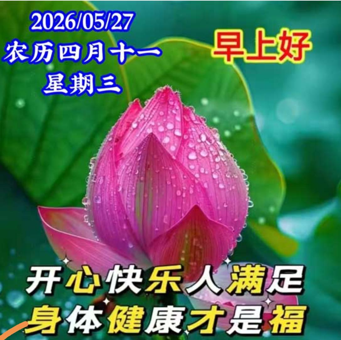 清晨祝福送吉祥，福气满满精神爽；相互牵挂最温暖，健康平安常相伴；幸福生活