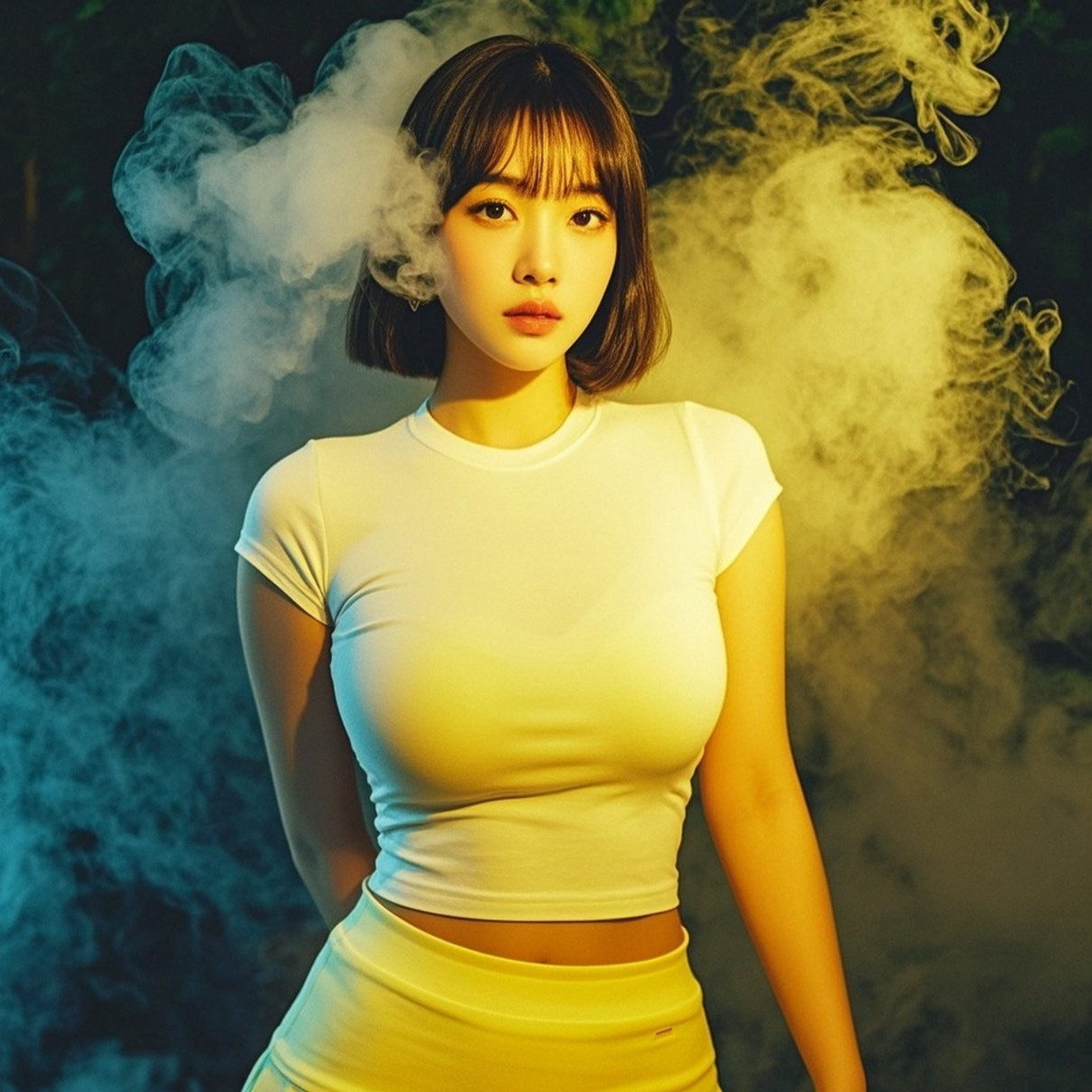 美眉纤腰长腿尽显女神范