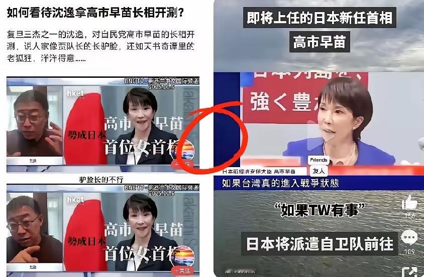 复旦沈逸教授因为说了句高市早苗像“AI战斗姬”，竟被某高华营销号集体出征不得