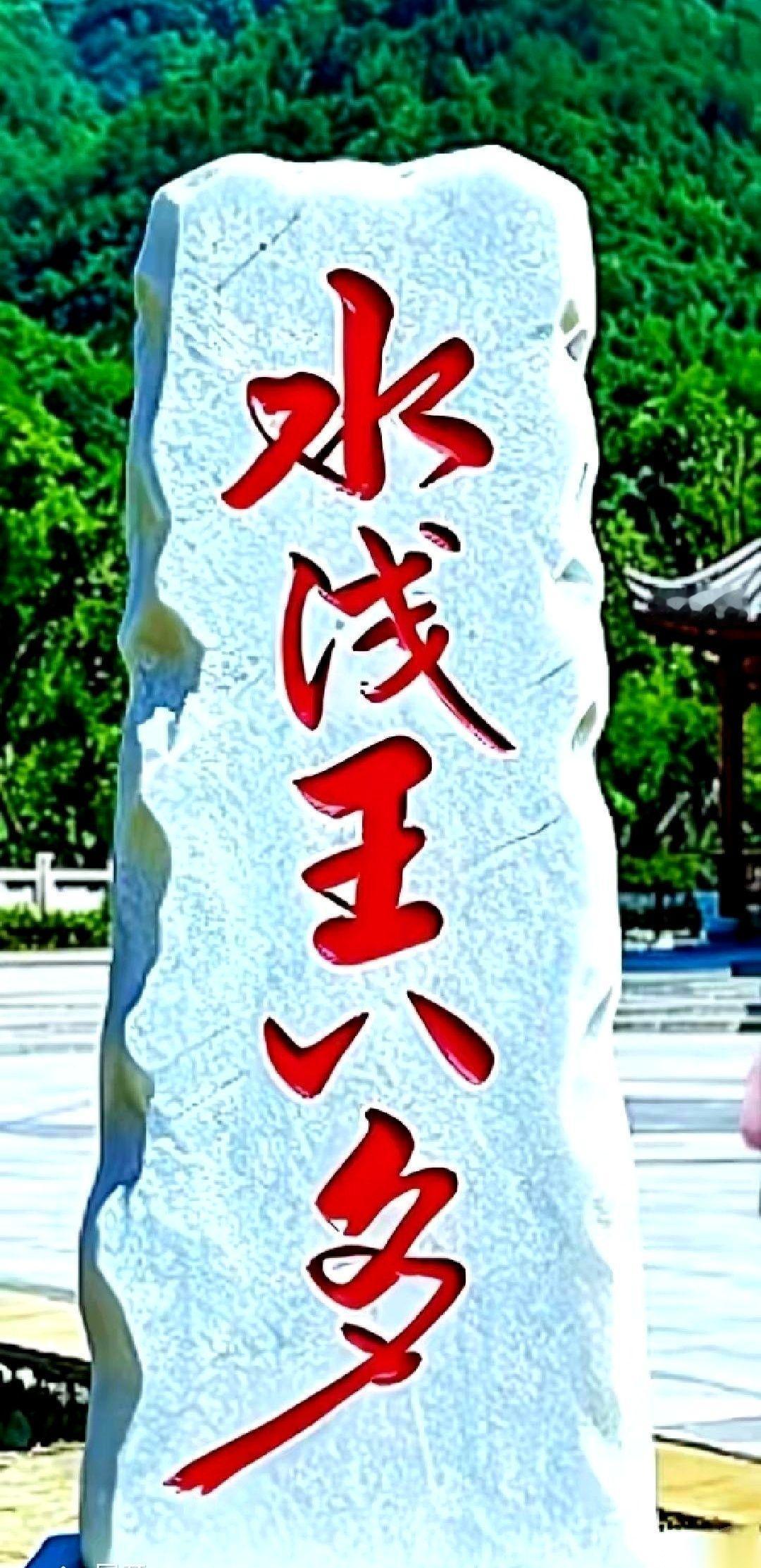 就五个大字，往那一杵，红得发亮。结果旁边一哥们儿石破天惊来一句：“水浅王八多”