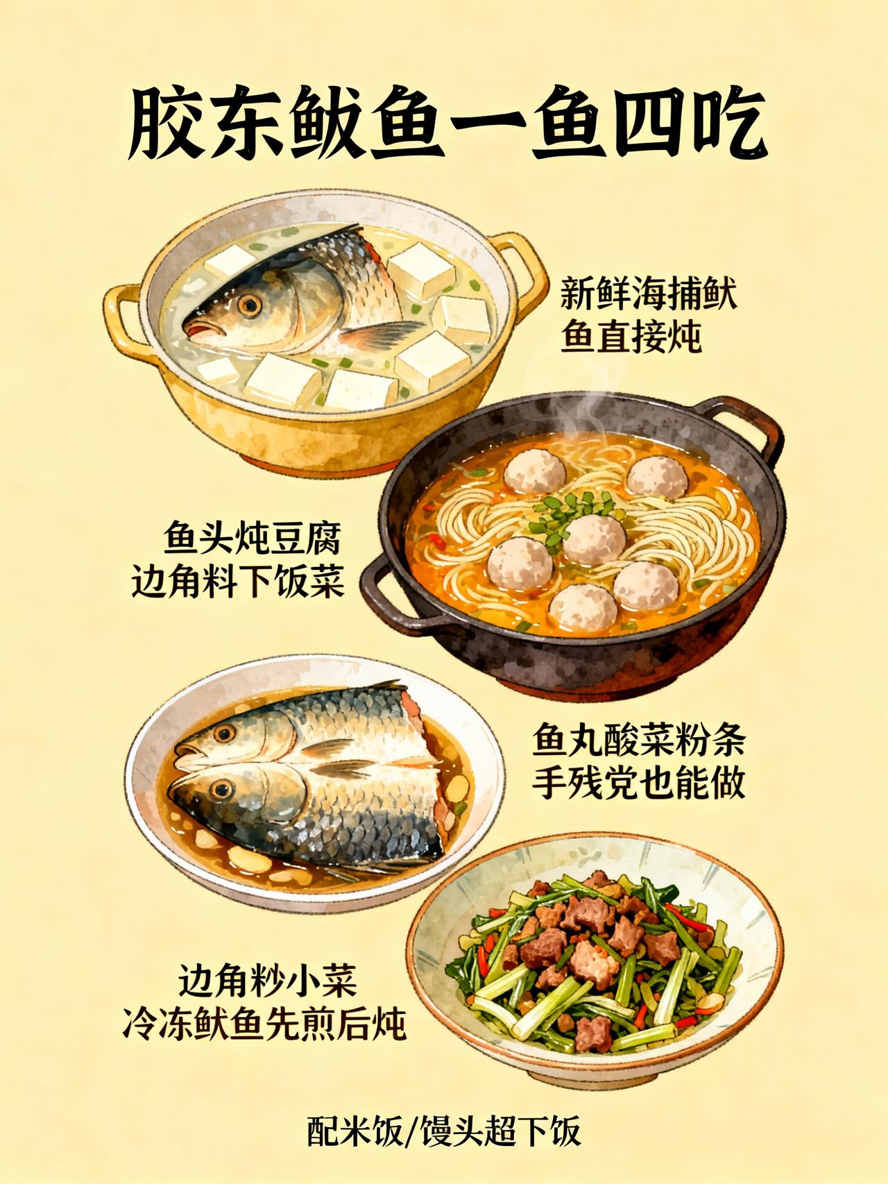 十斤大鲅鱼做四吃，鱼头炖豆腐太香了藏在胶东渔民家里的大鲅鱼神仙吃法，10斤的鱼