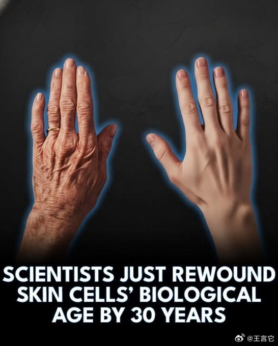 ‼️科学家让皮肤细胞年轻30岁2021年发表的一项突破性研究令人