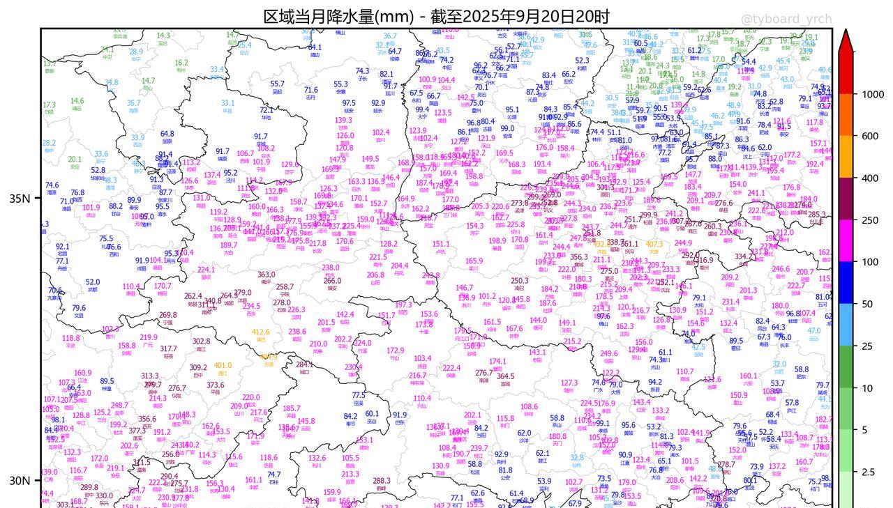 自9月以来四川、陕西、河南、湖北、山东多地遭到猛烈秋雨的袭击，四川东部、陕西中南