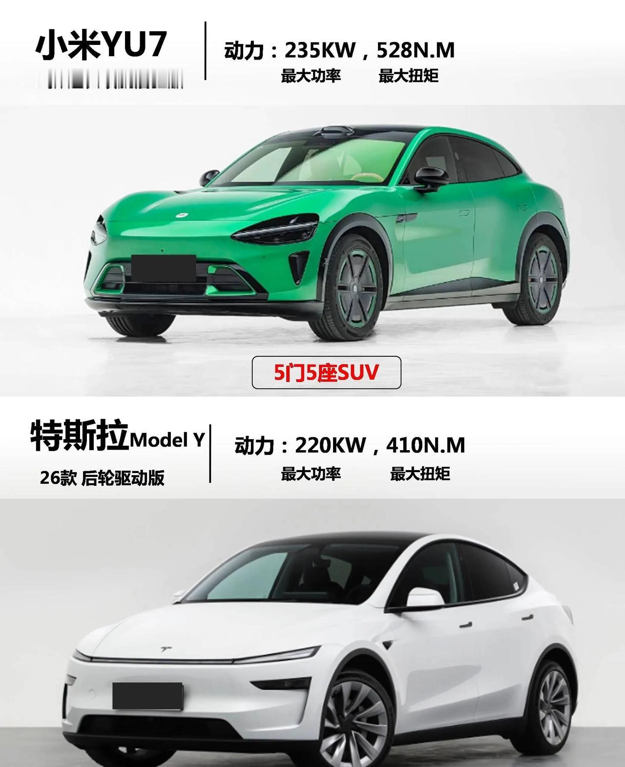 纠结吧？小米YU7PK特斯拉ModelY1. 价格&核心参数✅小米YU7
