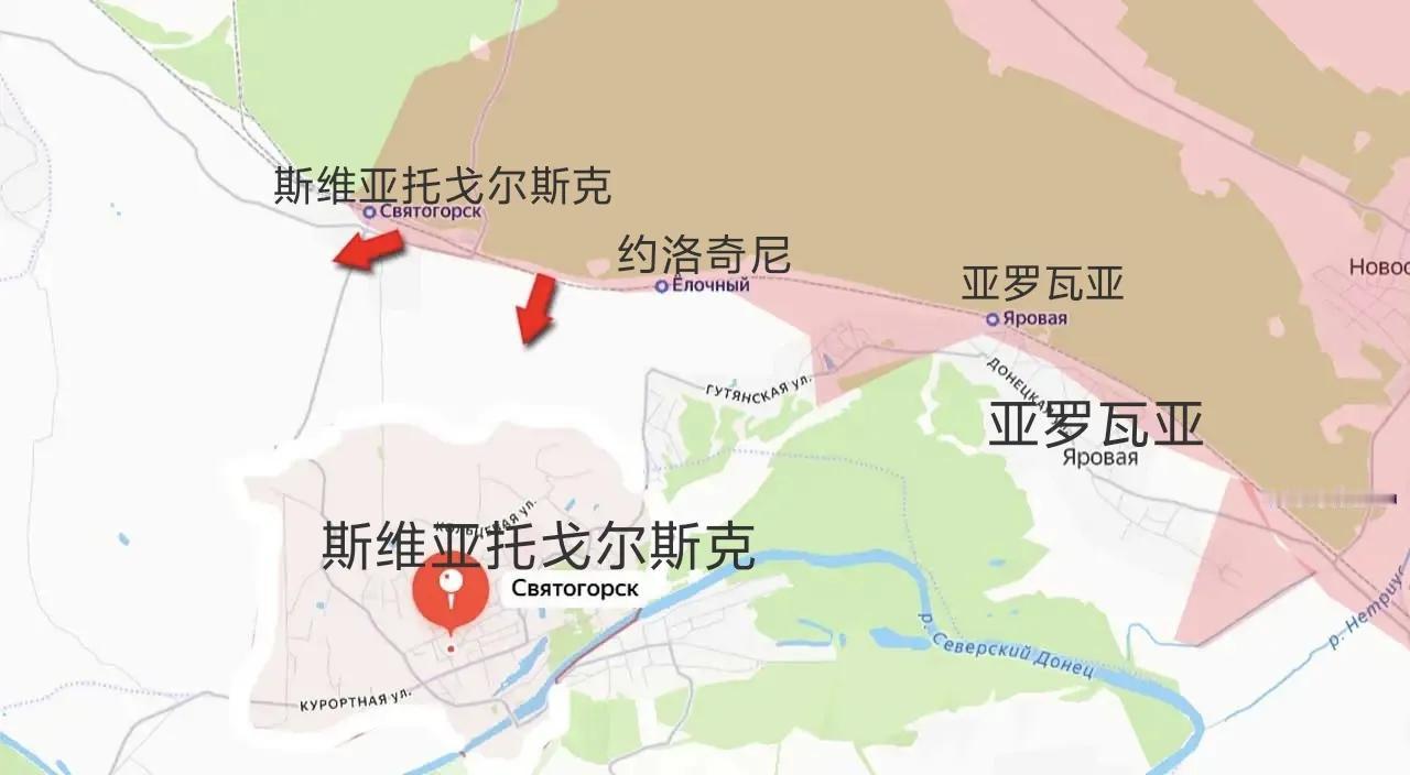 俄军在顿涅茨克红利曼北部继续推进，已突破斯维亚托戈尔斯克以北的防线，将乌军从约洛