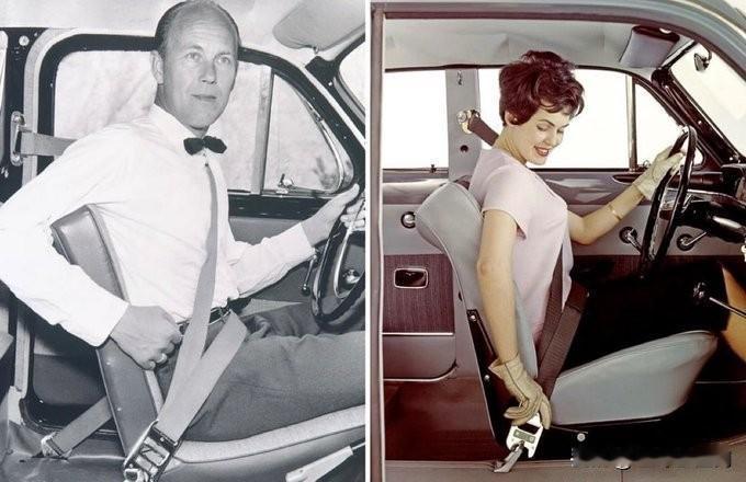 瑞典工程师NilsBohlin于1959年发明了三点式安全带，将专利免费开