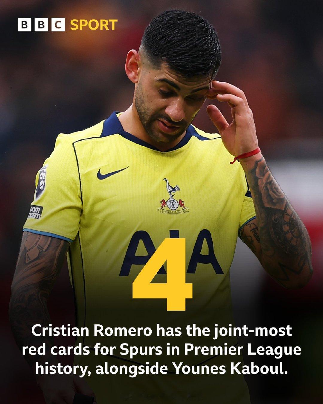 【当红不让】热刺队长罗梅罗，在作客曼联的比赛中，因为踩中卡塞米罗的脚踝，被直红