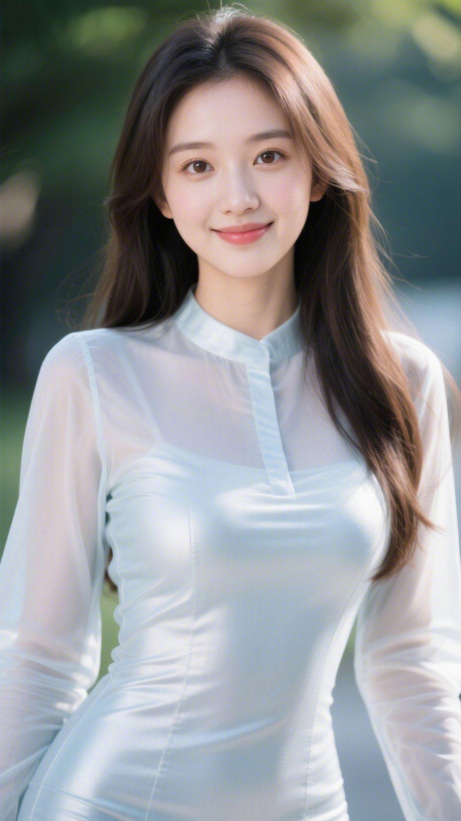 清风入怀来晨光穿过枝叶的缝隙，落在肩头时，像揉碎了的温柔。浅蓝的衣衫衬着清