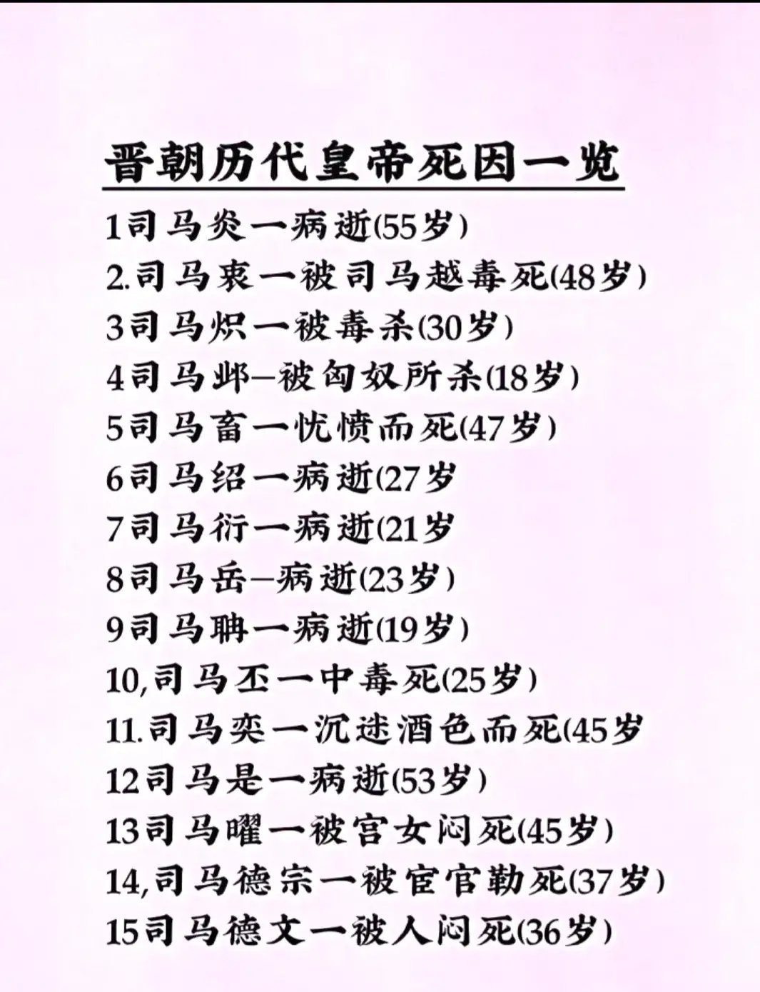 晋代皇帝死因