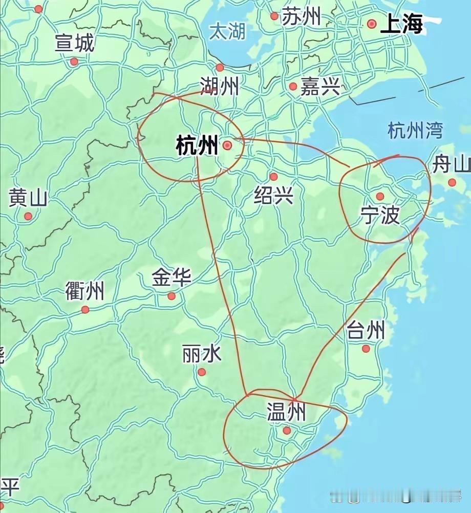 浙江铁三角，杭甬温，三角形的稳定性浙江铁三角，杭甬温，浙江三大级。杭州在浙北