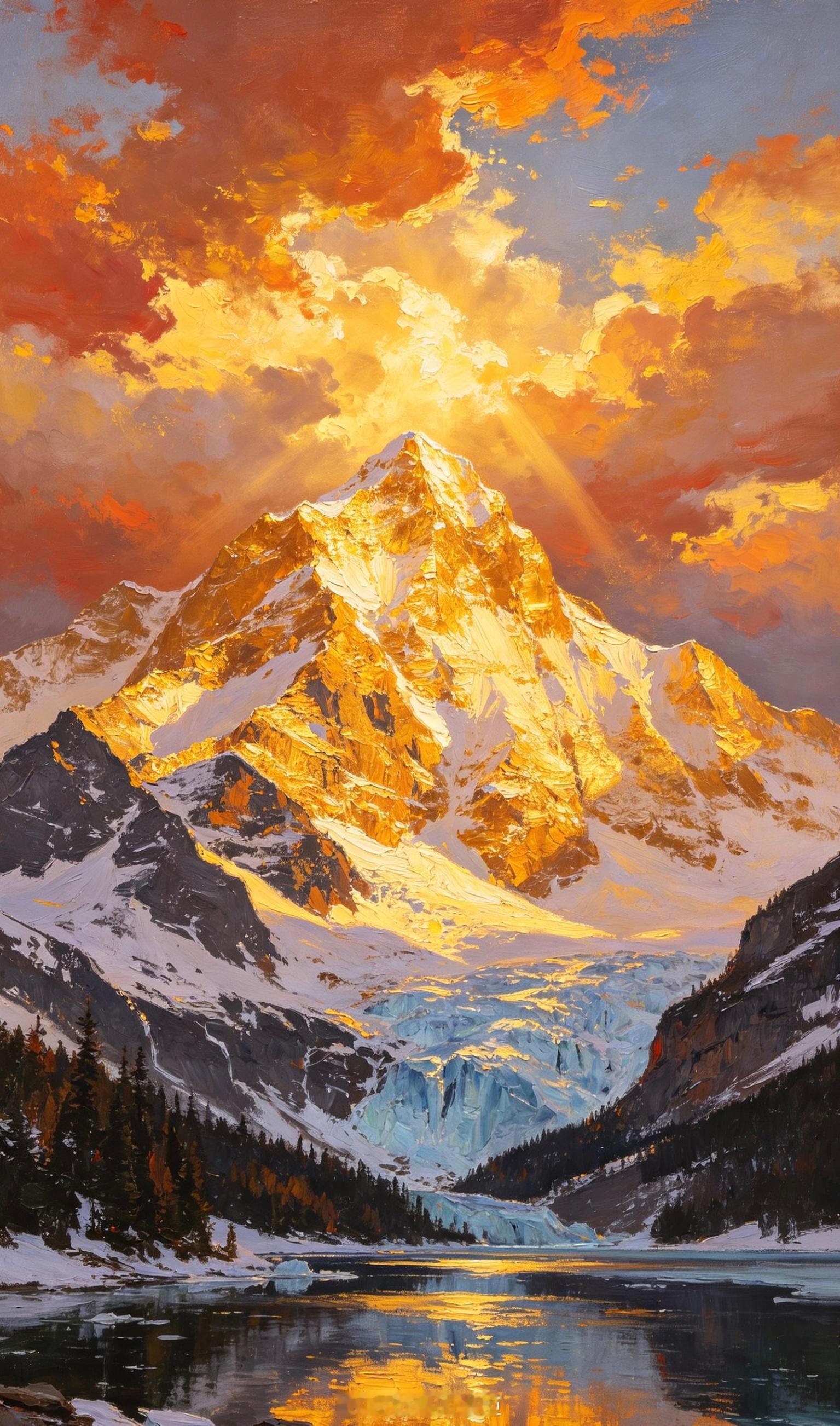 日照金山，霉运消散，你的努力即将迎来大丰收。礼赞留下“金山聚财”，接住这股高能量