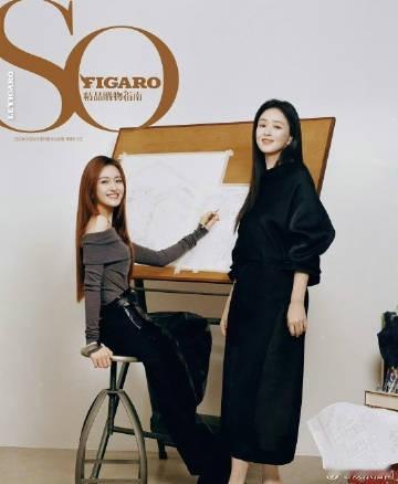 蒋欣和李兰迪合拍双人杂志了，俩人都很美，气场还蛮搭的