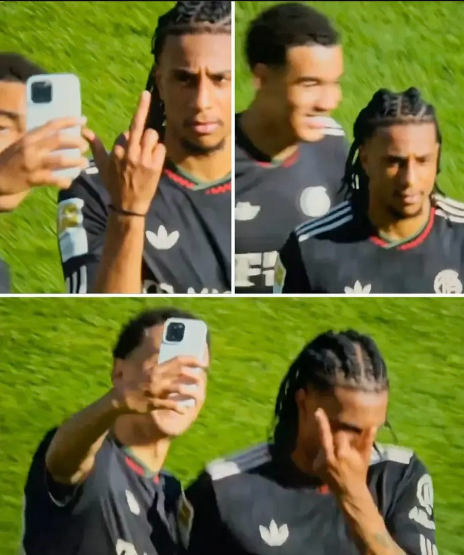 有趣，穆西亚拉赛后拉着奥利塞跟他自拍，奥利塞冷脸竖中指穆西亚拉德甲德甲第31轮