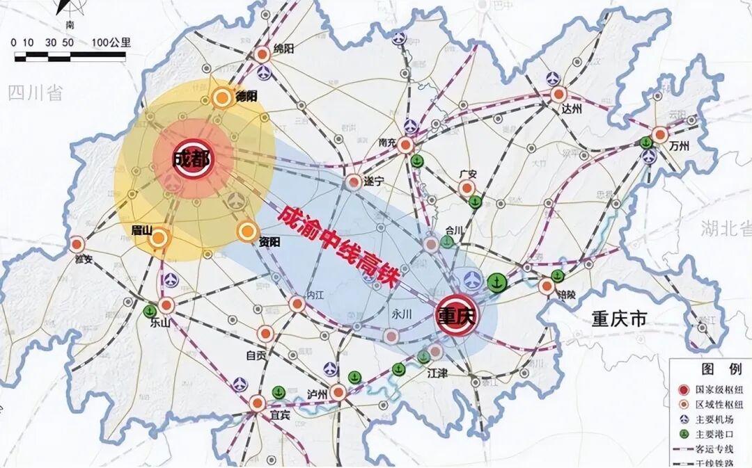 四川官宣成渝中线、成达万高铁2027年通车。长久以来，成渝两地看似紧邻，高效