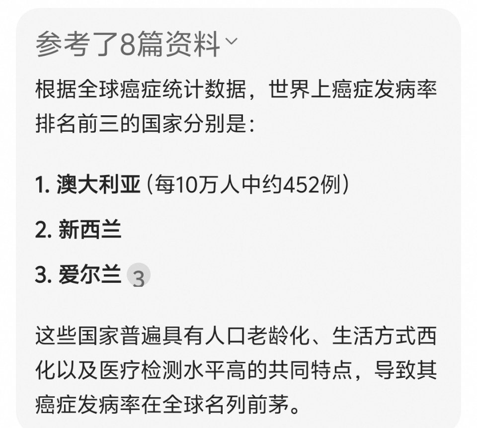 三哥为啥那么脏，癌症发病却不高？咱们先看一下癌症发病最高的国家都是谁癌症可不是脏